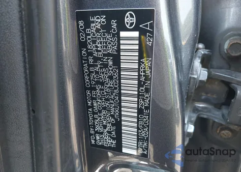 2008 Scion Xd z USA, uszkodzony, nr VIN JTKKU10478J023621